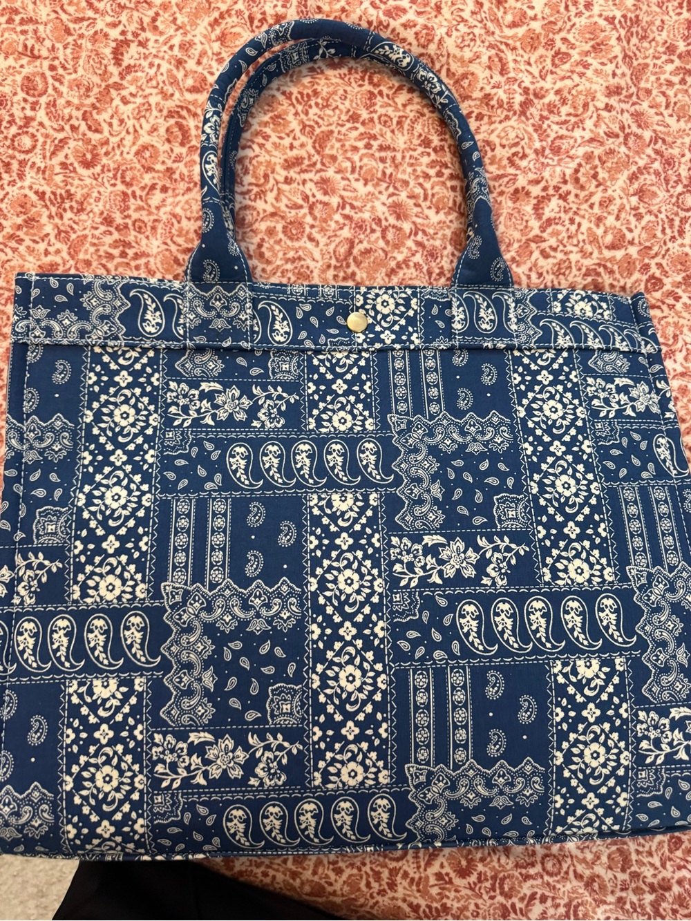 Sezane Le Sept Tote in Bandana Marine - Picture 6 of 14